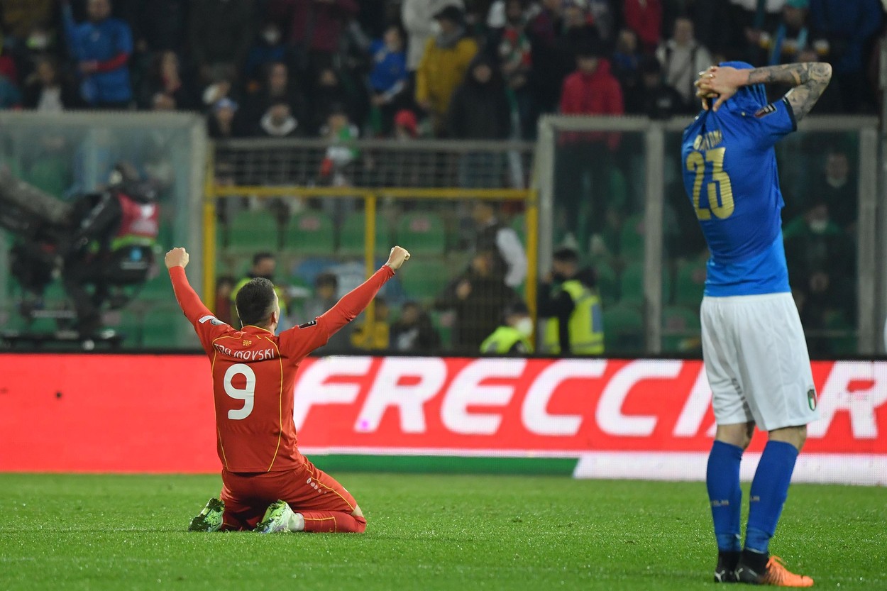 Italia, eliminată surprinzător de Macedonia de Nord din cursa pentru CM 2022. Alte rezultate de la meciurile de baraj