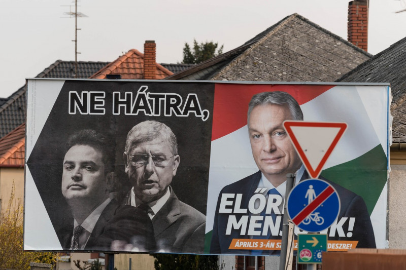 Election posters for upcoming parliament elections in Hungary - 18 Mar 2022