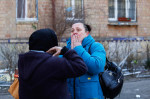 Destroyed residential building after a rocket attack in Kyiv, Ukraine - 18 Mar 2022