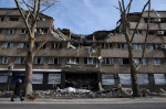 Building destroyed by artillery, Mykolaiv, Ukraine - 29 Mar 2022