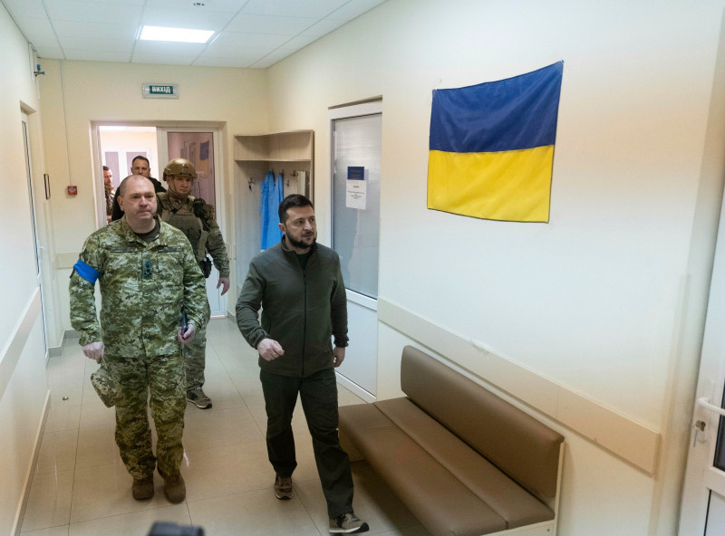 Ukrainian President Zelenskyy Visits Wounded Soldiers