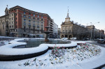 Pamplona is covered with snow