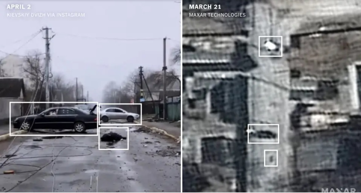 NYT: Imagini din satelit contrazic teza Moscovei că masacrul de la Bucha ar fi fost regizat de ucraineni după retragerea forțelor ruse