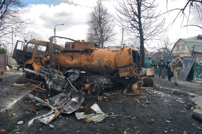 Situation In The Recaptured By The Ukrainian Army Bucha City Near Kyiv, Ukraine - 04 Apr 2022