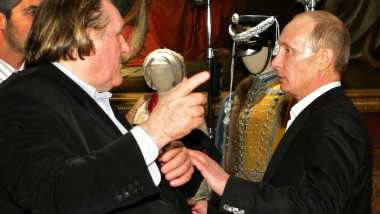 Gerard Depardieu și Vladimir Putin.