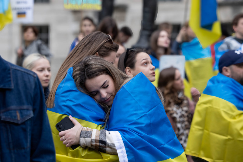 Pro-Ukrainian protest in London, UK - 13 Apr 2022
