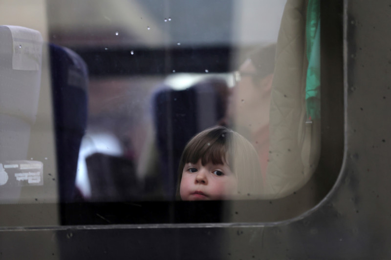 Ukraine Crisis / evacuee at Lviv station