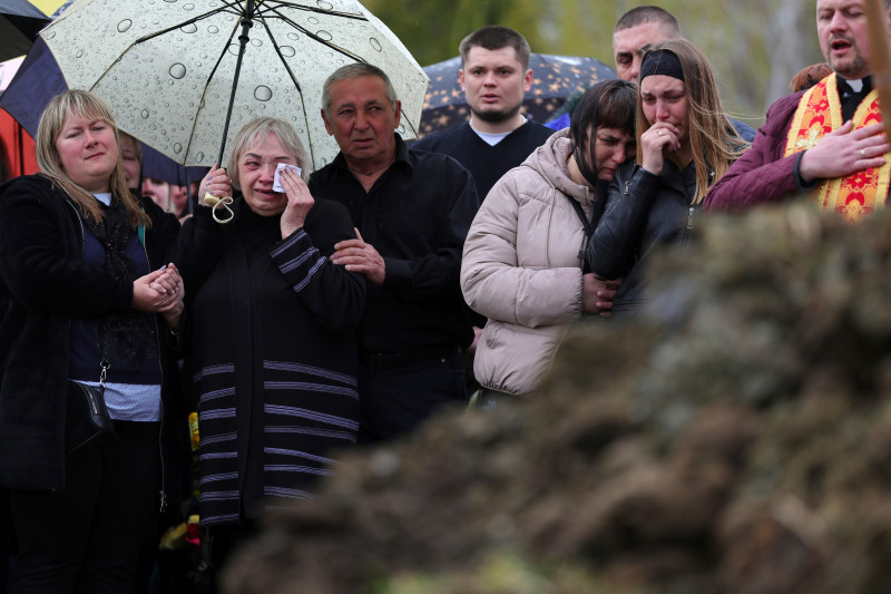 Ukraine Crisis / funeral for soldier in Lviv