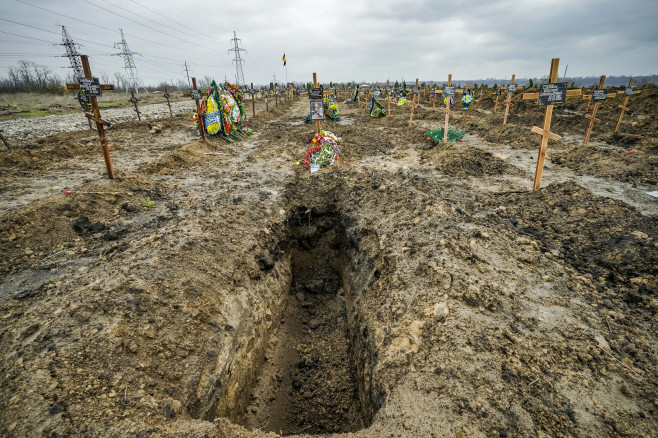 Military cemetery in Dnipropetrovsk during the Russia's war in Ukraine - 15 Apr 2022