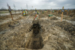 Military cemetery in Dnipropetrovsk during the Russia's war in Ukraine - 15 Apr 2022