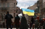 Ukraine Crisis / Ukrainian flag in Lviv