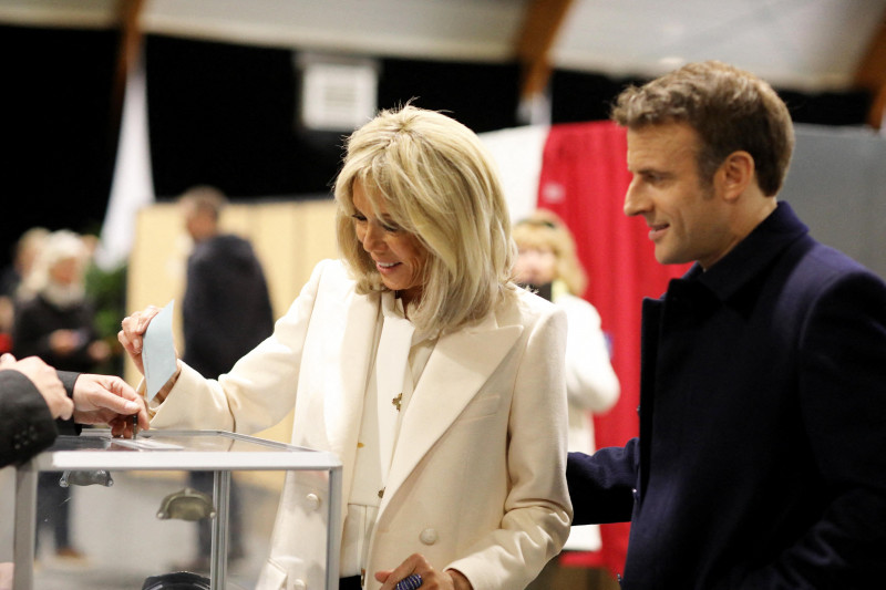 Emmanuel Macron își votează - Le Touquet