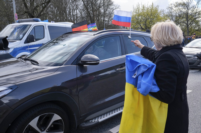Pro-Russian Motorcade in Hanover, Lower Saxony - 10 Apr 2022