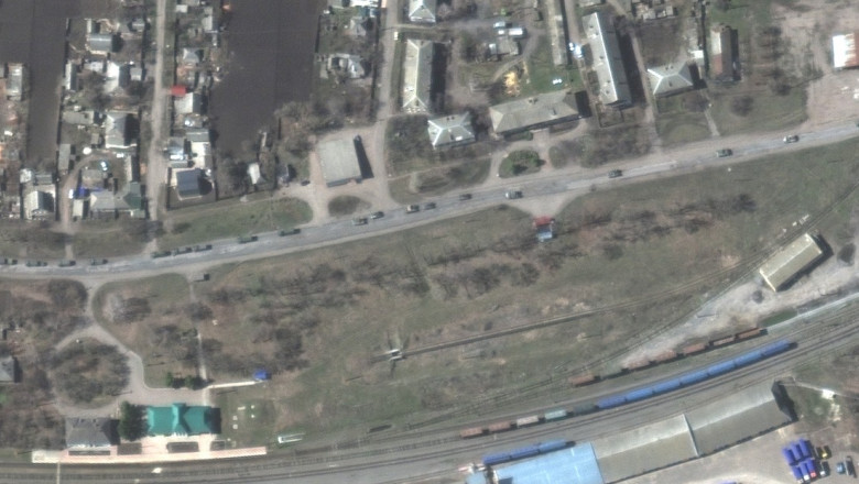 coloana rusa de blindate in ucraina, imagini din satelit