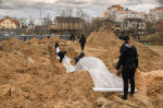 Bodies Of Civilians Killed By The Russian Army That Were Exhumed From A Mass Grave In Bucha, Ukraine - 12 Apr 2022
