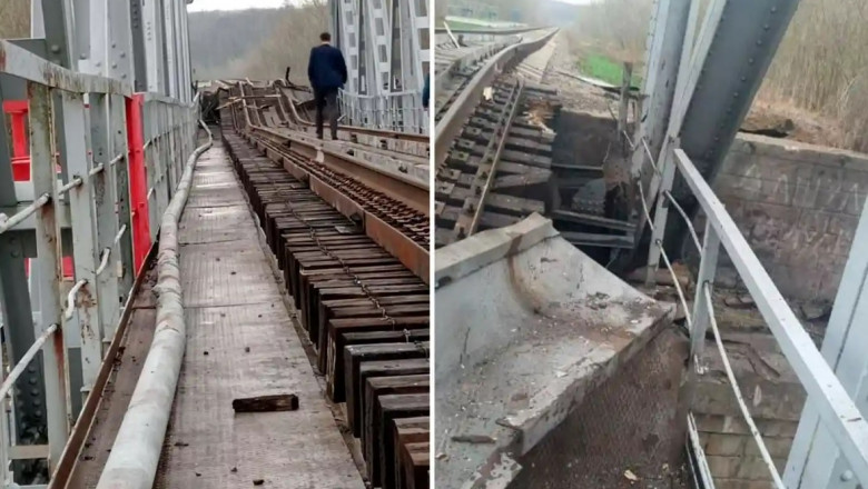 Pod feroviar avariat în Rusia