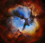 Trifid Nebula M20, Hubble image