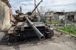 Consequences of Russian invasion in Hostomel, Ukraine - 25 Apr 2022