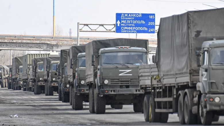 Convoi de camioane militare ruse;ti.