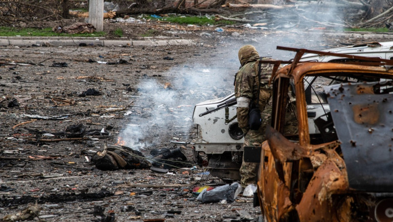 Orașul Maripuol, disturs după bombardamentele rusești