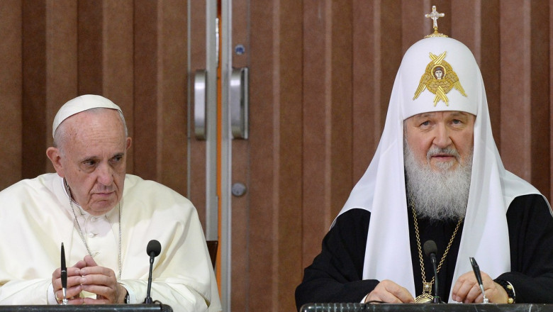 Patriarch Kirill of Moscow and all Russia and Pope Francis meet in Havana, Cuba