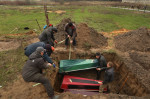 Victims of the violence committed by Russian forces during their invastion continue to be buried in the areas of Bucha and Irpin, Ukraine on April 22, 2022, Bucha, Ukraine - 22 Apr 2022