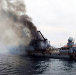 Russian flagship sinks in Black Sea after being struck by Ukranian missiles, Russia - 18 Apr 2022