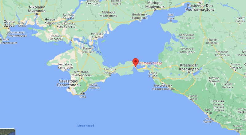 podul crimeea localizare harta - google maps