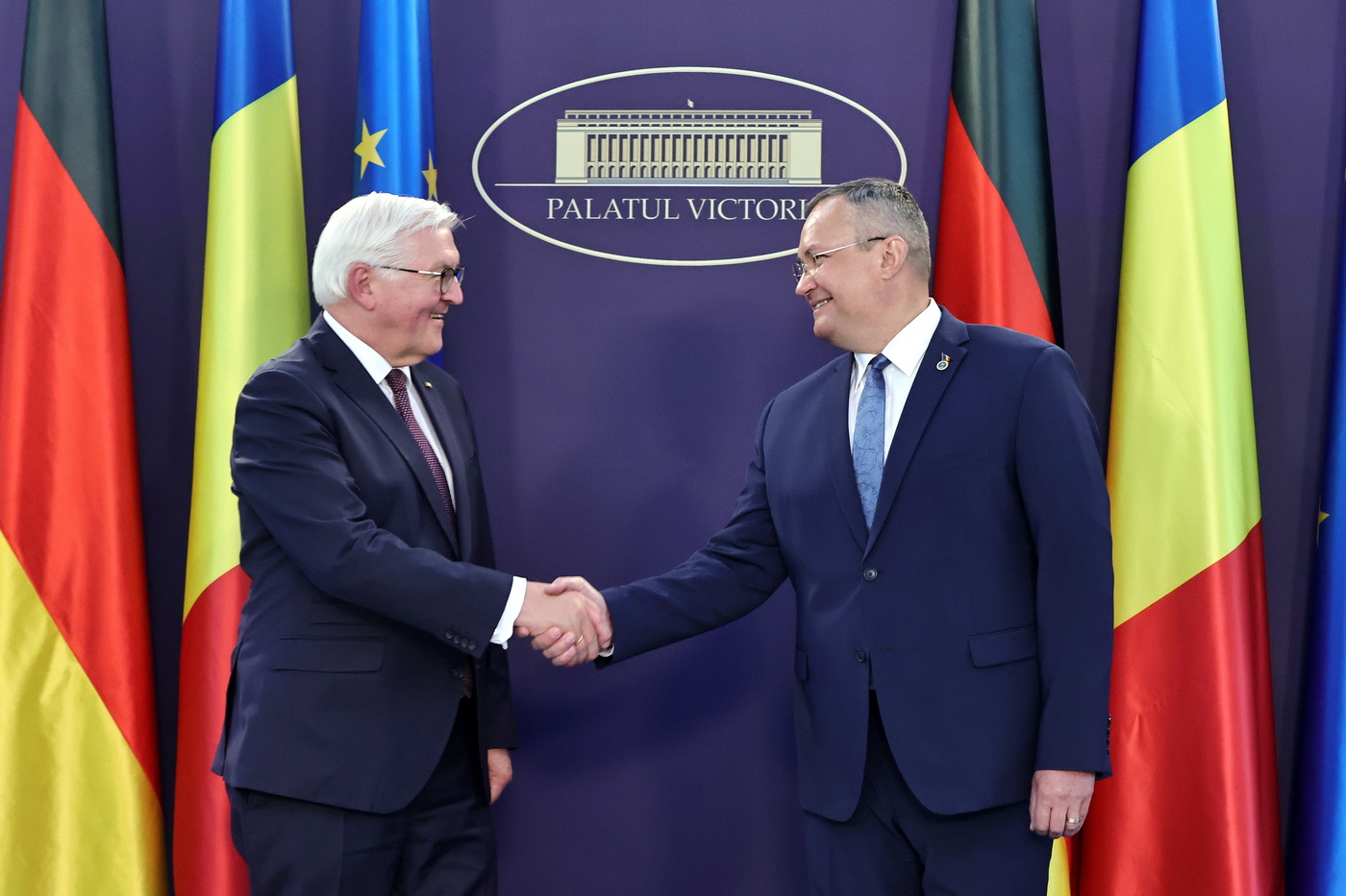 Nicolae Ciucă l-a primit la Palatul Victoria pe președintele Germaniei. Aderarea României la Schengen, printre subiectele discutate