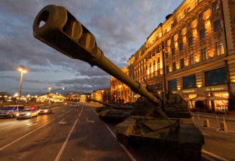 Military hardware heads for night rehearsal of Victory Day parade in Moscow