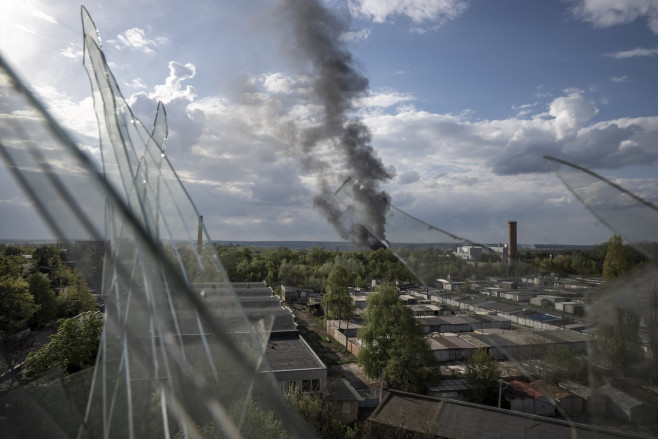 Smoke on the Horizon After Russian Artillery Landed Approximately 800 Meters Away