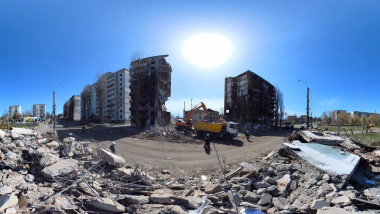 cladire bombardata in ucraina