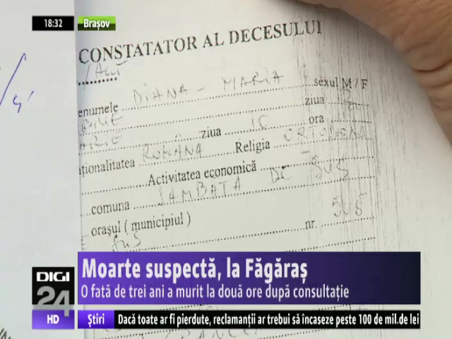 Moarte Suspectă La Făgăras O Fată De Trei Ani A Murit La Două