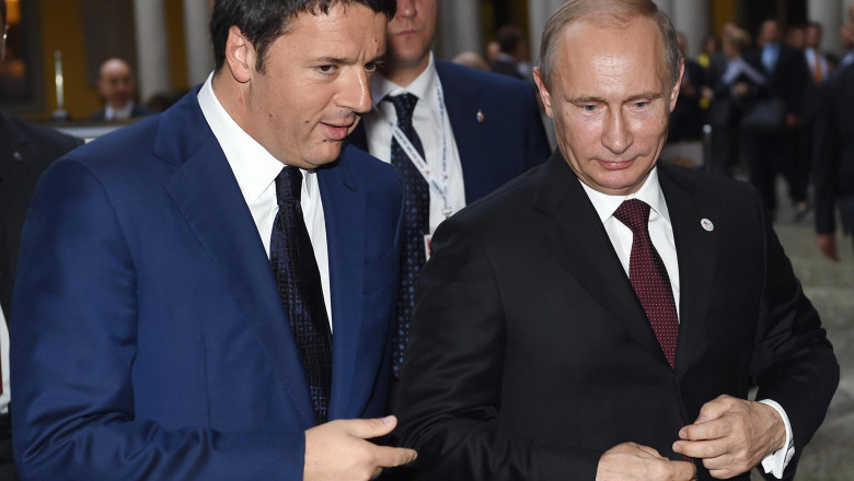 Renzi si Putin-AFP Mediafax Foto-DANIEL DAL ZENNARO