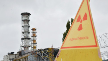 Semn materiale radioactive Cernobil Ucraina -AFP Mediafax Foto-GENYA SAVILOV