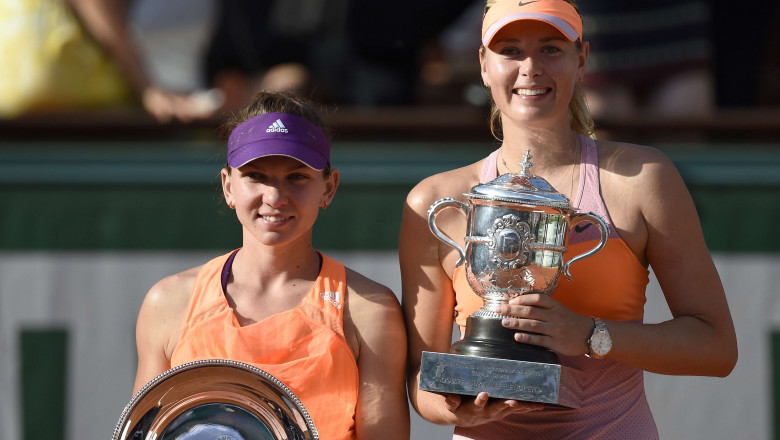 halep-sarapova roland garros - 6792221-AFP Mediafax Foto-MIGUEL MEDINA