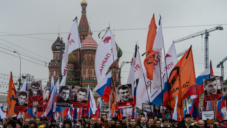 Manifestatie Moscova Rusia Boris Nemtov - GettyImages 464882636