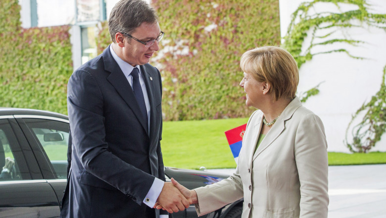 Aleksandar Vucic premier Serbia si Angela Merkel cancelar Germania GettyImages august 2015