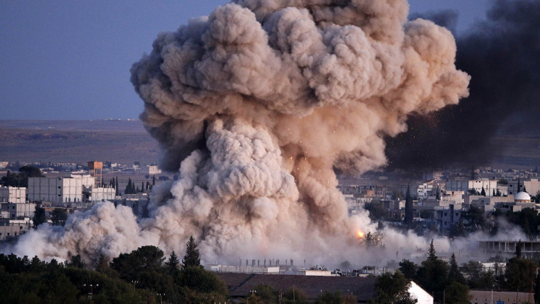 explozie bomba bombardament siria - GettyImages - 23 oct 15