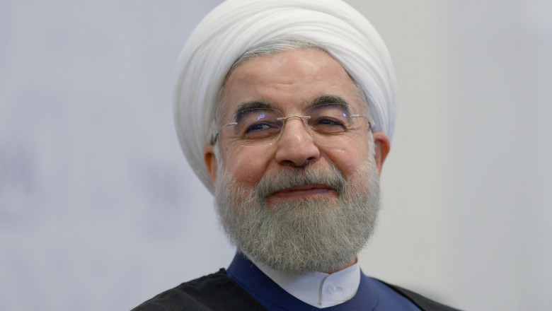 Președintele Iranului, Hassan Rouhani, zâmbind