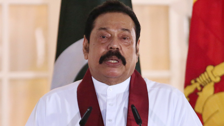 Premierul demisionar din Sri Lanka, Mahinda Rajapaksa.