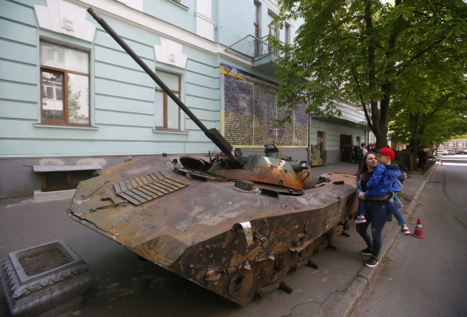Opening Of An Exhibition Of Destroyed Russian Military Vehicles In Kyiv, Amid Russian Invasion In Ukraine - 08 May 2022