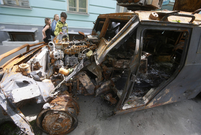 Opening Of An Exhibition Of Destroyed Russian Military Vehicles In Kyiv, Amid Russian Invasion In Ukraine - 08 May 2022