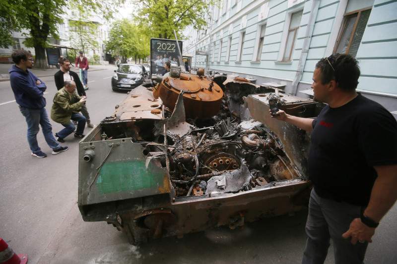 Opening Of An Exhibition Of Destroyed Russian Military Vehicles In Kyiv, Amid Russian Invasion In Ukraine - 08 May 2022