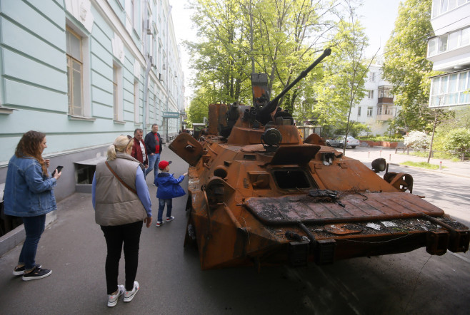 Opening Of An Exhibition Of Destroyed Russian Military Vehicles In Kyiv, Amid Russian Invasion In Ukraine - 08 May 2022