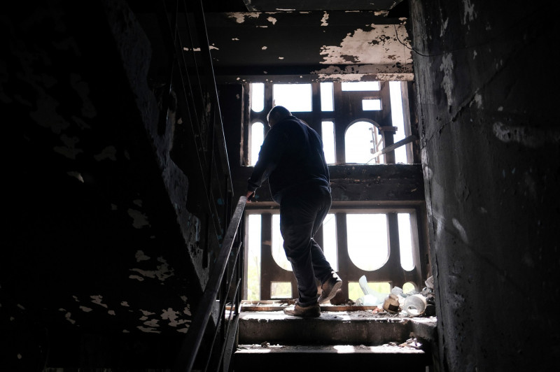 Ukraien Crisis / apartment destroyed in Borodyanka