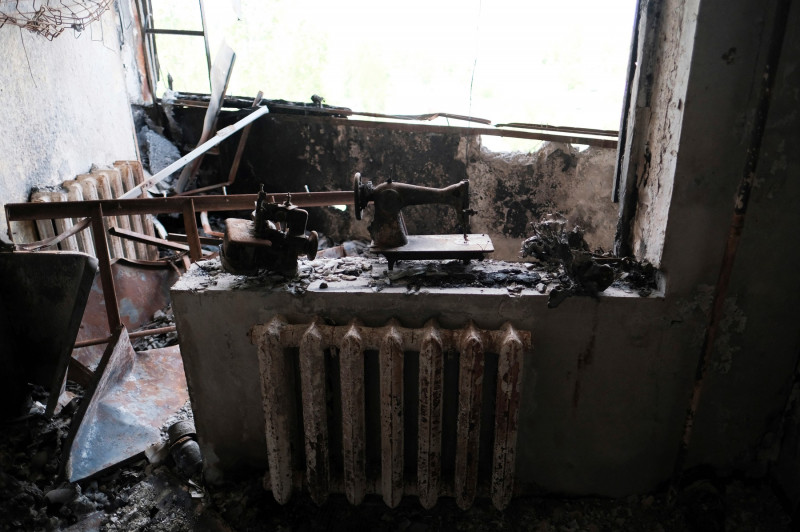 Ukraine Crisis / battle-scarred town of Borodyanka