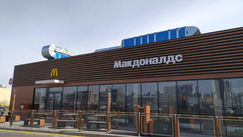 Russia. St. Petersburg and Leningrad region. Everyday life of St. Petersburg and Leningrad region in May 2022. McDonald's