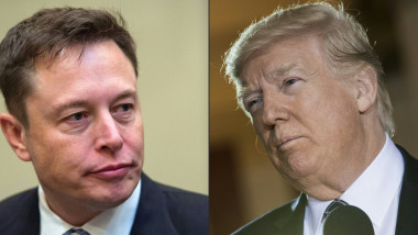 colaj Elon Musk în stânga și Donald Trump în dreapta
