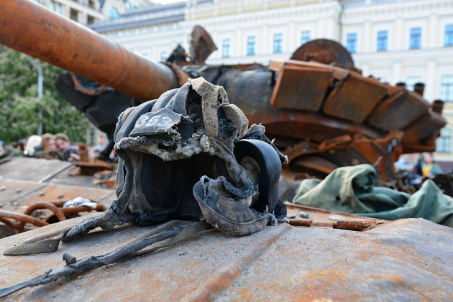 Russian military equipment destroyed in Kyiv, Ukraine - 23 May 2022